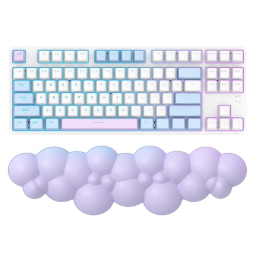 MANBASNAKE Keyboard Cloud Wrist Rest,PU High Density Memory Foam with Non-Slip Base for Typing Pain Relief,Ergonomic Keyboard Pad with Wrist Support for Home Office/Computer/Laptop/Gaming/Mac - Purple