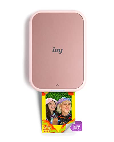 Canon Ivy 2 Mini Photo Printer, Print from Compatible iOS & Android Devices, Sticky-Back Prints, Blush Pink - Ivy 2 - Pink - Printer Only