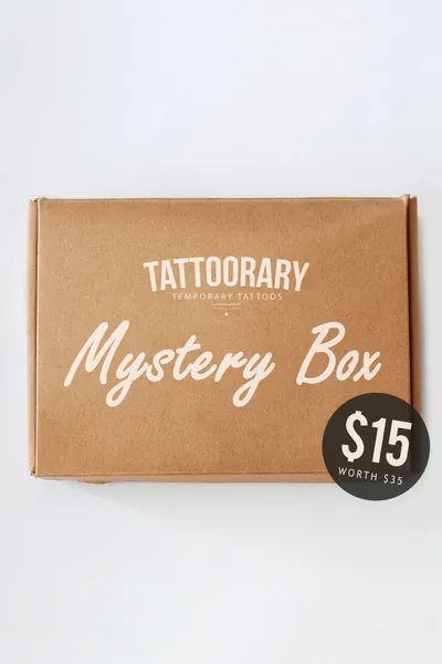 Mystery box - 35 dollar worth of tattoos for just 15 dollar! - gift box - gift idea - gift ideas for women - gift idea for her - mystery bag