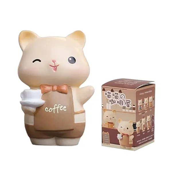 KERLI Cute Cat Cafe Series Surprise Blind Boxes, a Total of 7 Options, Cute Home Multifunctional Decorative Ornaments, Suitable for Collecting Birthday (Single Extraction)