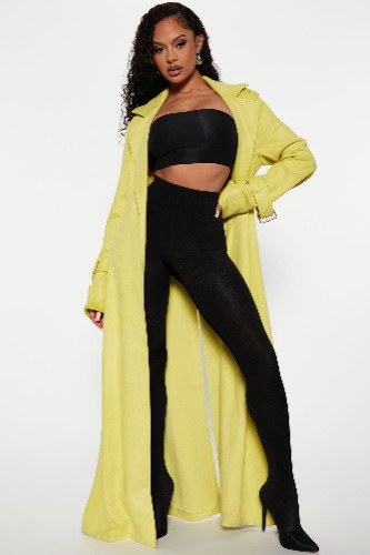 Showing Off Trench Coat - Chartreuse | S