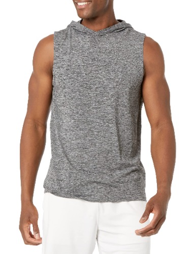 Amazon Essentials Men's Tech Stretch Sleeveless Hoodie - X-Large Black, Space Dye