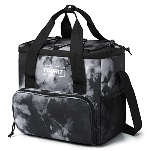 TOURIT Cooler Bag 24/35/46-Can Insulated Soft Cooler Portable Cooler Bag 14.6/24/32L Large Lunch Cooler for Picnic, Beach, Work, Trip - 05-Tie-dye Black - ‎24-Can Lunch Size
