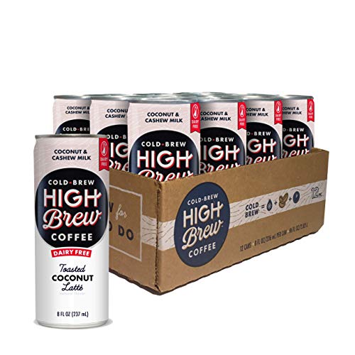 High Brew Coffee High Brew Cold Brew Coffee Toasted Coconut Latte, 8 Fluid Ounce (Pack of 12) - Toasted Coconut Latte - 8 Fl Oz (Pack of 12)