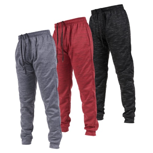 Ultra Performance 3 Pack Joggers for Men, Mens Athletic Sweatpants with Pockets for Men, Small - 5X - Marled Black / Marled Red / Marled Charcoal Large