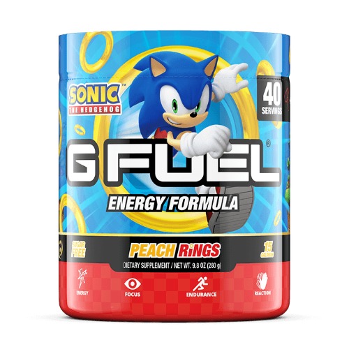 G FUEL Sega Energy Drink Mix Powder - Sonic’s Peach Rings