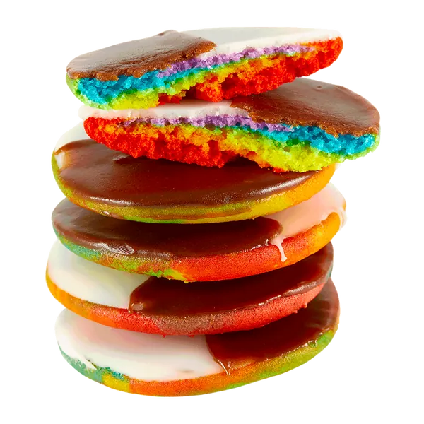 Rainbow Black & White Cookies Box of 6 and 12 - Box of 12