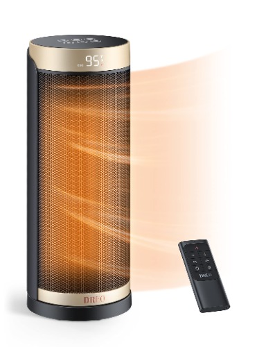 Dreo Space Heaters for Indoor Use, Portable Electric Heater for Bedroom Large Room Office Garage, 1500W Fast PTC Ceramic Heating with Remote, Thermostat, Oscillating, Timer, Multiple Safety Protection - Black