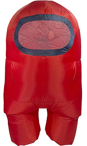 Party City Among Us Red Crewmember Kids Inflatable Costume, Standard Size up to 4'9"
