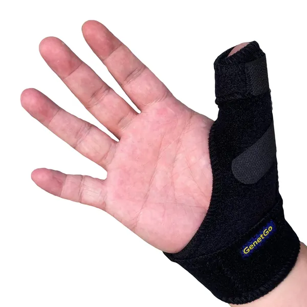 Trigger Thumb Splint - Thumb Spica Support Brace Stabilizer for Pain, Sprains, Arthritis, Tendonitis (Right Hand or Left Hand) (Black) - Black