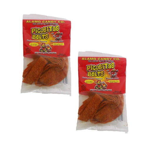 Alamo Candy Xtreme Sour Spiced Picositas Belts, 1.5 Oz (Pack of 2) - Sour 1.5 Ounce (Pack of 2)
