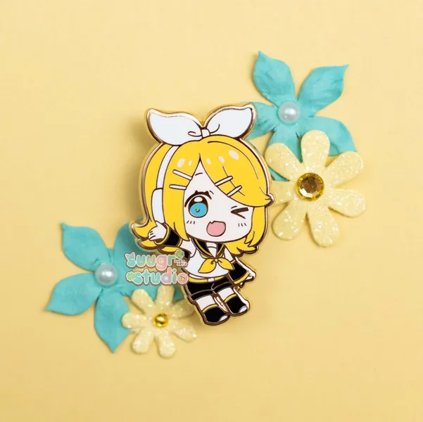 Virtual Vocalist Rin Hard Enamel Pin - [A Grade] / Locking Clasp