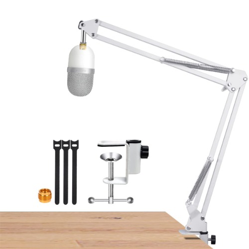 For Razer Seiren Mini Mic White Boom Arm, Mic Desk White Stand Compatible with razer seiren mini, Microphone White Boom Arm for Gaming, Home and Office Recording - White Boom Arm