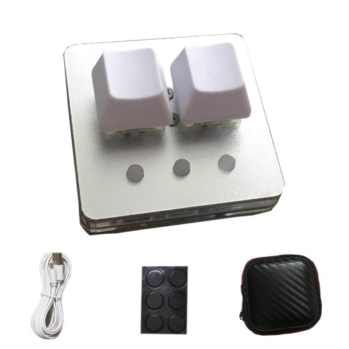 OSU Keyboard-OSU Gaming Keypad Mechanical Gaming Keypad Custom 2 Keys Programming Macro Keyboard （Type-C-Silver