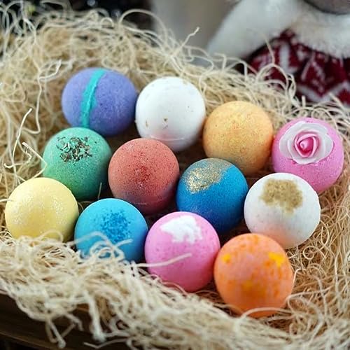 LifeAround2Angels Fun and Sweet Bath Bombs Gift Set 12 Pack Made in USA Fizzies, Shea & Coco Butter Dry Skin Moisturize, Handmade Birthday Mothers Day Gifts idea for Her/Him, Wife, Girlfriend, Kids - Fun and Sweet