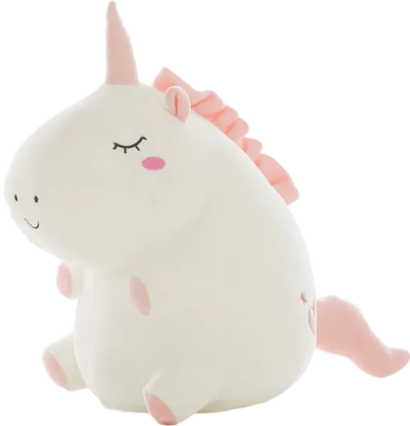 THICC Unicorn Plushie (2 COLORS, 3 SIZES) - White / 10″ / 25 cm