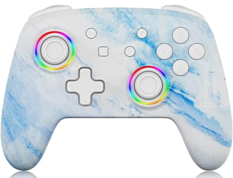NexiGo Wireless Controller for Switch/Switch Lite/OLED, Bluetooth Controllers for Nintendo Switch with Vibration, Motion, Turbo and LED Light (Arctic Chiller) - Arctic Chiller