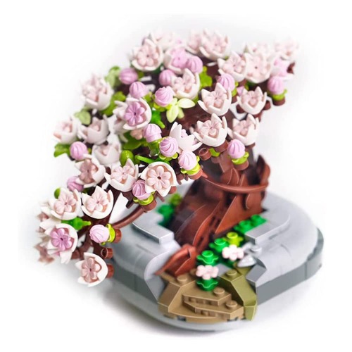 Jooheli Bonsai Baum Kirschblüten Baustein, Blumen Baustein DIY Blumenstrauß Set für Erwachsene, 426 Klemmbausteine - 
