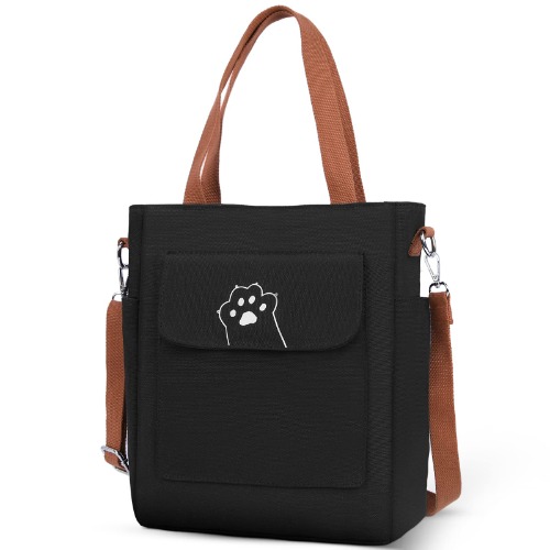 Canvas Tote Bag For Women With Zipper Pocket Handbags Beach Bags Shopping Bag Hobo Womens Bag Crossbody Black White Plus