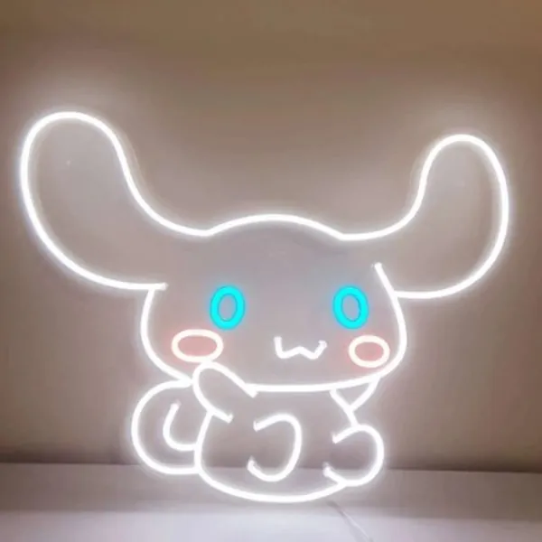 Cinnamoroll Neon Sign Anime Japanese Neon Sign for Party Birthday，Size- 21x15.6inch LED Tube Sign for Wall Decor Bar Home Room Decoration Ins Wedding.