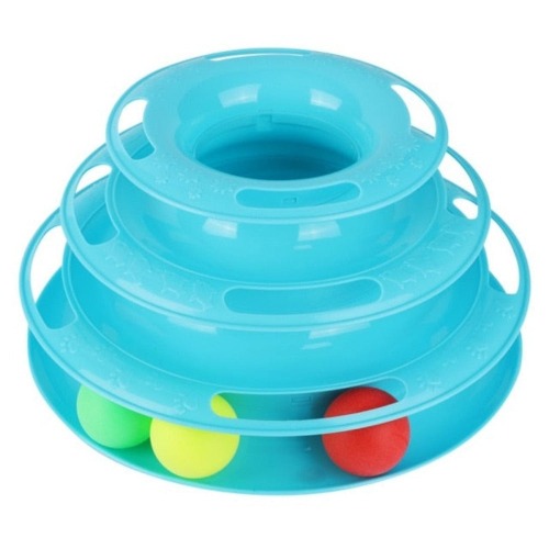 Foldable Multi layers Turntable interactive Cat Toy - Blue