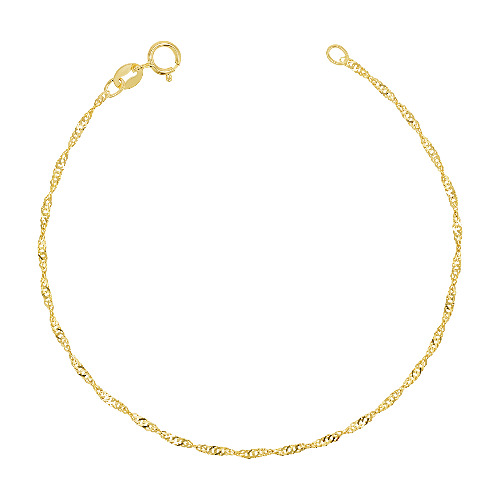 Singapore Chain Bracelet | 14K Yellow Gold / 6.5 Inches
