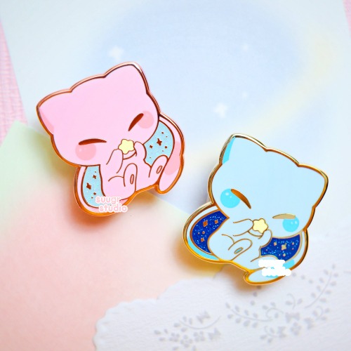 Mysterious Cutie Hard Enamel Pins - Set of Both / [A Grade] / Simple Rubber Back