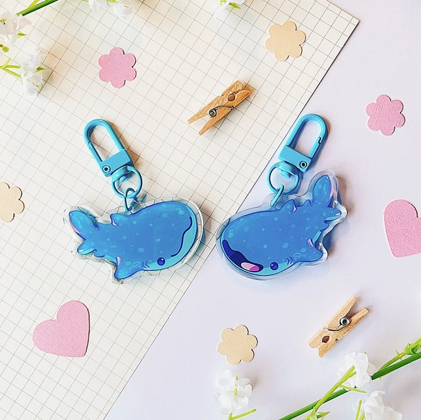 Whale Shark Acrylic Charm! | Epoxy Finish | 2 inch | Whale Shark Art, Shark Keychain, Cute Keychain, Cute Gift, Cute Illustration
