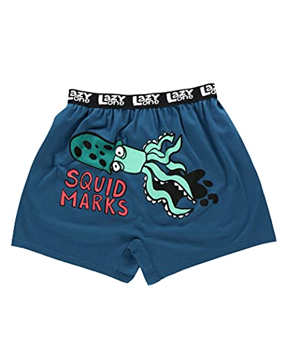 Lazy One Men's Buck Naked Deer Leisure Sleep Short Boxers - Squid Marks Boxers - L