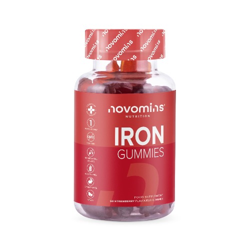 Iron Gummies – Vitamin C - High Strength Iron Supplement for Women and Men – Vegan – 1 Month Supply – Chewable Iron Gummies - Immunity & Energy Supplements for Adults - Made by Novomins