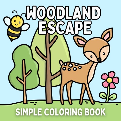 Woodland Escape Coloring Book: Bold & Easy Designs for Adults and Kids