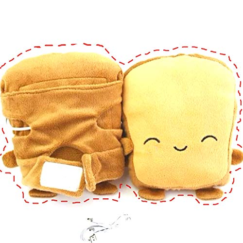 USB Hand Warmers Cute USB Heating Gloves Half Wearable Fingerless 5V USB Powered Heated Hand Warmer Gloves with Gift Box for Women and Children Winter Fashion (Yellow) - Yellow