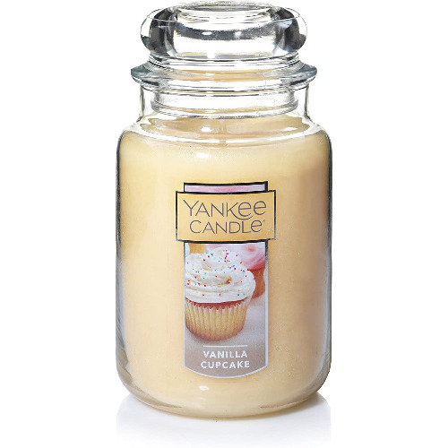 Yankee Candle Vanilla Cupcake Scented, Classic 22oz Large Jar Single Wick Candle, Over 110 Hours of Burn Time - Vanilla Cupcake Classic Large Jar