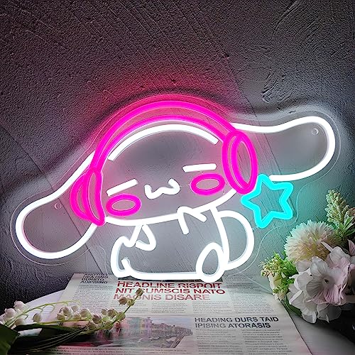 JOSEBRU CinnamoRoll Neon Sign Anime Neon Sign for Wall Decor Janpanese Neon Light for Bedroom Wall Decor Game Room Decor Livingroom Decor for Kids, Personalized Gifts for Girls (17.17"x10.04") - CinnamorollB