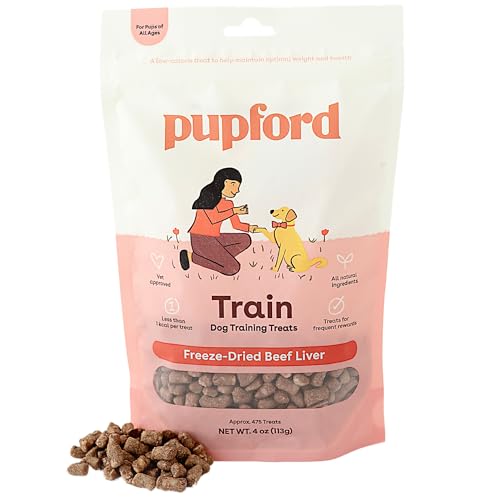 Pupford Freeze Dried Training Treats for Dogs & Puppies, 475+ Three Ingredient Bites (Beef Liver, 4 oz) - Beef - 4 Ounce (Pack of 1)