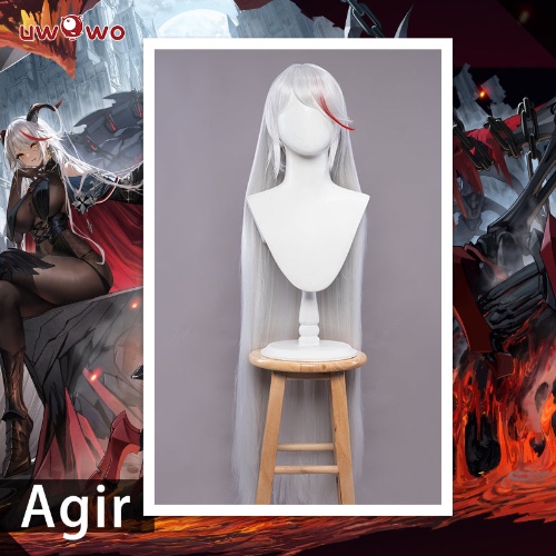 【Pre-sale】Uwowo Game Azur Lane KMS Ägir/Agir 18+ Cosplay Wig 110cm Long Sliver Grey Hair