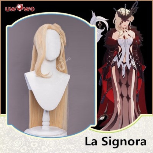 Uwowo Game Genshin Impact Cosplay Wig Fatui Cosplay Wig La Signora Wig