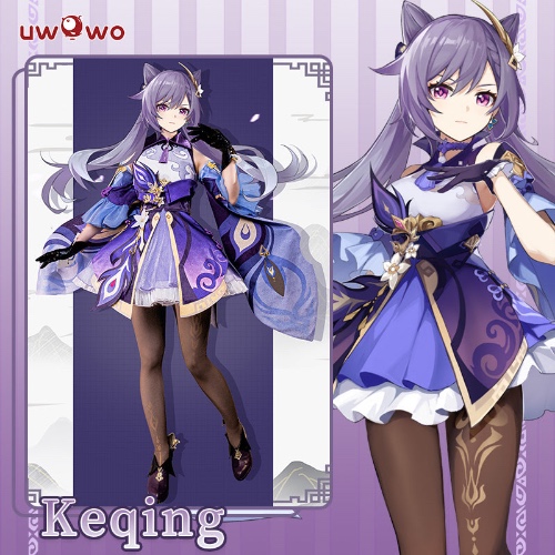 Uwowo Game Genshin Impact Keqing Yuheng Liyue Qixing Cosplay Costume - XL