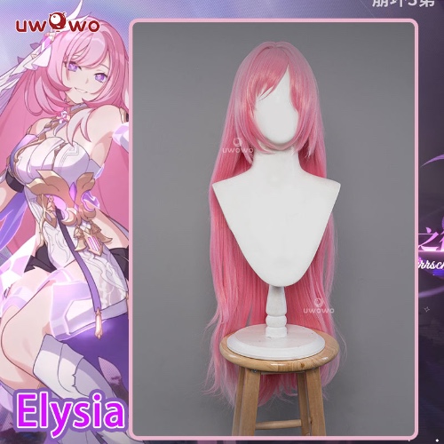 Uwowo Game Honkai Impact 3: Elysia Cosplay Wig Pink Long Hair