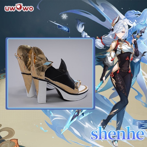 Uwowo Game Genshin Impact Liyue Cryo Shenhe Cosplay Costume Shoes - 35