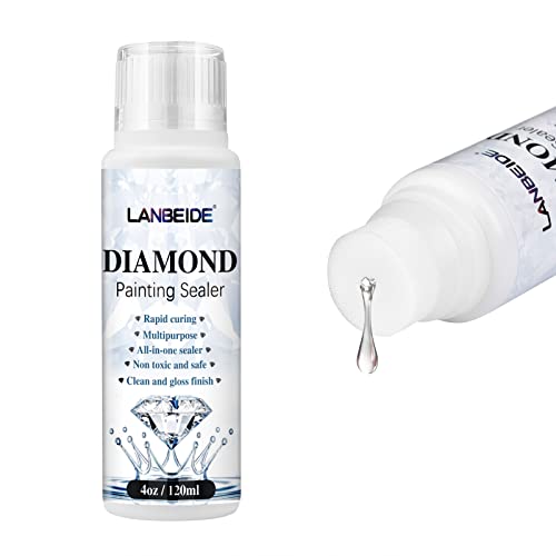 LANBEIDE Diamond Painting Sealer 120ML, 5D Diamond Painting Glue Permanent Hold & Shine Effect Sealer for Diamond Painting and Puzzle Glue (4 OZ) - 120ML*1 Pack
