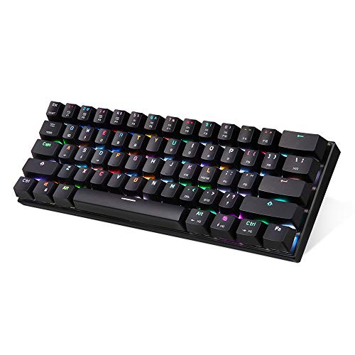 Motospeed CK62 61 Keys RGB Mechanical Keyboard USB Wired BT Dual Mode Gaming Keyboard Pink with OUTEMU Red Switches - OUTEMU Blue Switch - Black
