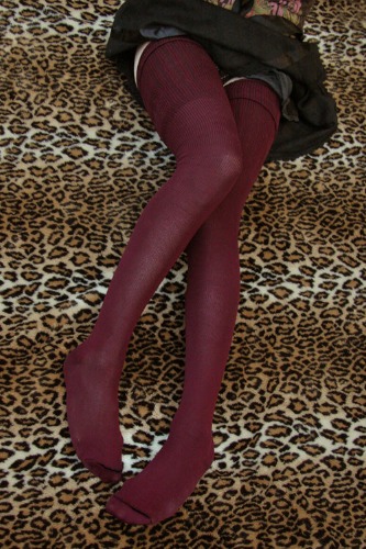 N40 Thigh High Socks | Maroon