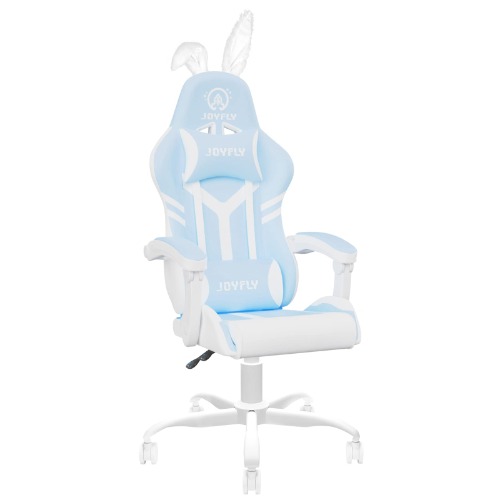 JOYFLY Kawaii Gaming Stuhl für Mädchen, Gamer Stuhl Gaming Sessel mit Lendenwirbelstütze Racing Stil PC-Stuhl Bürostuhl mit Hochlehner, Kopfstütze Lordosenstütze (Hellblau - Hellblau