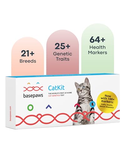 Basepaws Cat DNA Test Kit - Comprehensive Breed, Health and Dental Analysis Across 114 Traits for Accurate and Easy-to-Use Genetic Insights - Cat Breed + Health DNA Test - Basic
