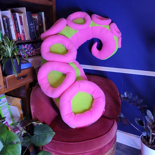 Handmade Pink and Green Tentacle Body Pillow