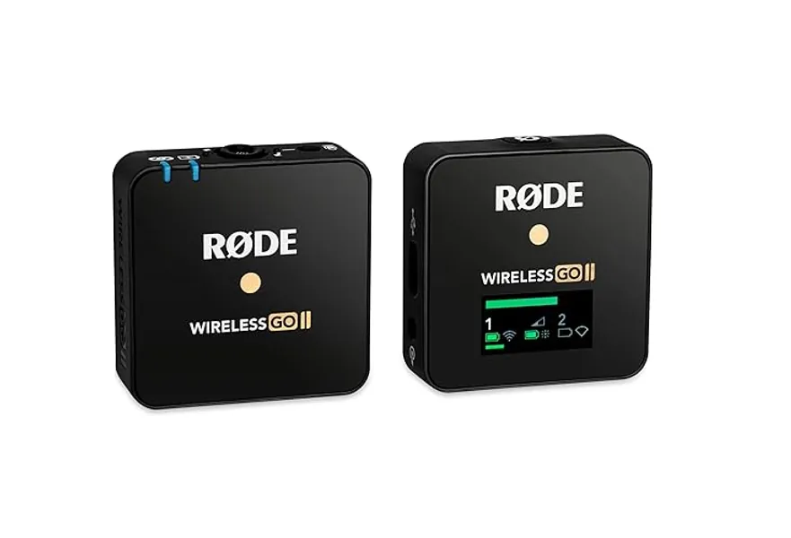 RØDE Wireless Go II Single Ultra-Compact Dual-Channel Wireless Microphone System with a Built-in Microphone and On-Board Recording for Filmmaking, Interviews and Content Creation (Single Set)