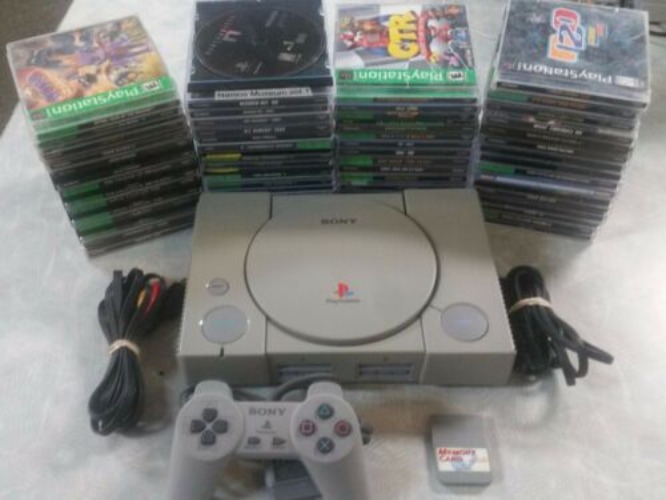 Sony PlayStation PS1 Gray Console System with games TESTED  | eBay