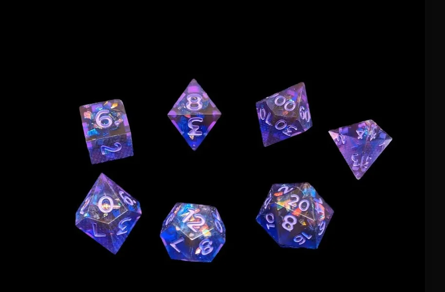 Purple Glitter Dice 