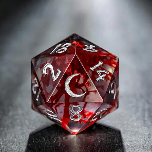 Red Coral Moon Dice Set